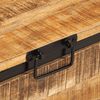 vidaXL Storage Box Natural Wood Solid Rough Mango Wood, Iron Medium