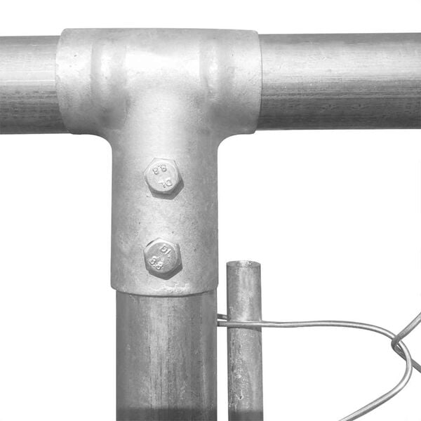 vidaXL Dog Kennel Silver Galvanized steel Extra Large