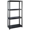 vidaXL Storage Shelf 4-Tier Black 48.0x12.0x51.2" Plastic (2x147683)