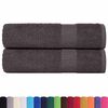 vidaXL Bath Towel Set of 2 Anthracite 100% Cotton 39.4 x 59.1 in