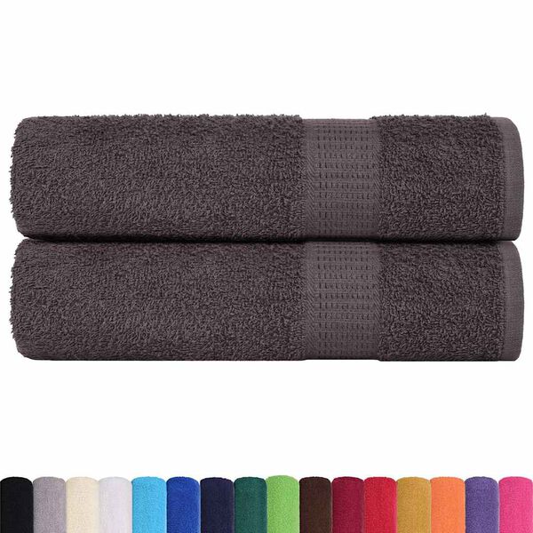 vidaXL Bath Towel Set of 2 Anthracite 100% Cotton 39.4 x 59.1 in