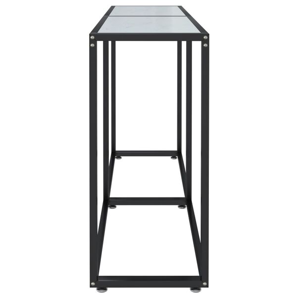 vidaXL Console Table White marble Toughened glass Large Modern