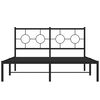 vidaXL Bed Frame Black Powder-Coated Steel Double Bed Frame
