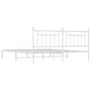 vidaXL Bed Frame White Powder-Coated Steel 76 x 80 in Bed Frame