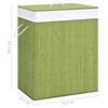 vidaXL Bamboo Laundry Basket with Single Section Green 21.9 gal