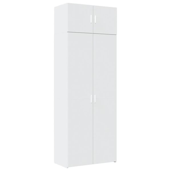 vidaXL Storage Cabinet White 31.5"x16.7"x88.6" Engineered Wood