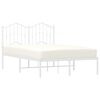 vidaXL Bed Frame White Steel Full Bed Frame Rectangular Modern