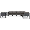 vidaXL Garden Lounge Set Gray Poly Rattan Large Modular Stylish