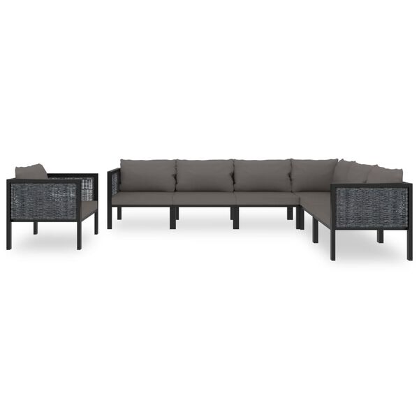vidaXL Garden Lounge Set Gray Poly Rattan Large Modular Stylish