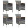 vidaXL Garden Dining Set Grey and Black