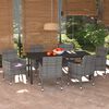 vidaXL Dining Set Grey PE Rattan 7-piece Durable Dining Set