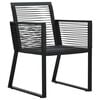 vidaXL Garden Chair Set of 4 Black PVC Rattan, Powder-Coated Steel