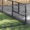 vidaXL Dog Kennel Black Steel 386.1 sq ft Durable Dog Kennel