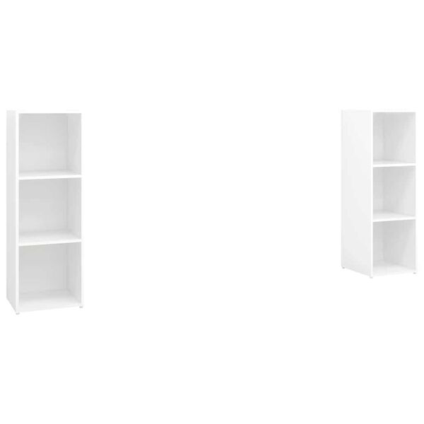 vidaXL TV Stands 2 Pcs White 42.1"x13.8"x14.6" Engineered Wood
