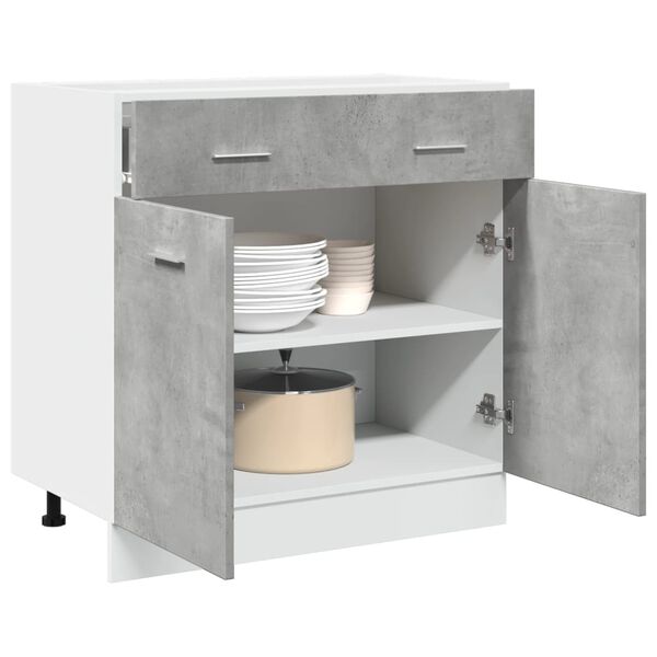vidaXL Drawer Cabinet Concrete Grey Engineered Wood Mid-size