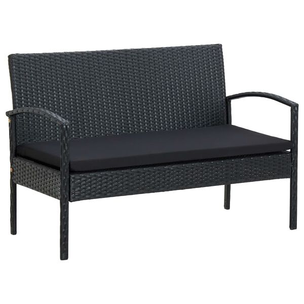 vidaXL Garden Sofa Set Black