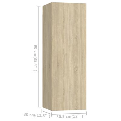 vidaXL 10 Piece TV Stand Set Sonoma Oak Engineered Wood