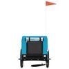 vidaXL Pet Bike Trailer Blue and Black Oxford fabric, iron, PVC