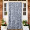 vidaXL Fly Curtain Blue and White 39.4x78.7" Chenille