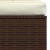 vidaXL Garden Middle Sofa Brown PE rattan, powder-coated steel, polyester