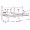 vidaXL Daybed Frame with Headboard White 42.1" x 79.9" Steel