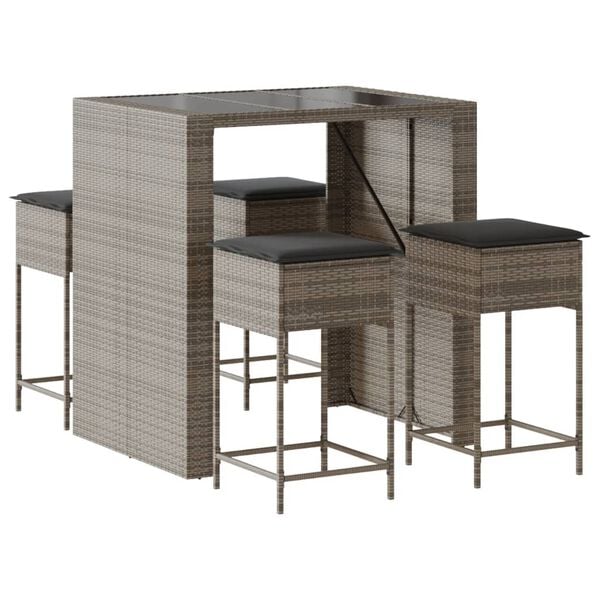 vidaXL Garden Bar Set Grey
