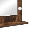 vidaXL Vanity Mirror with LED Strip Lights Smoked Oak 60 x 55 x 18 cm