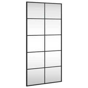 vidaXL Wall Mirror Black Glass 19.7 x 39.4 in Wall mounting