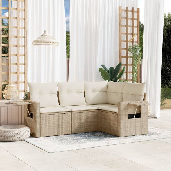 vidaXL Garden Sofa Set Beige