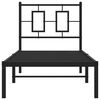 vidaXL Bed Frame Black Steel 31.5x79 in Bed Frame Rectangular Modern