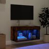 vidaXL TV Cabinet Smoked oak Engineered wood Medium TV Cabinet