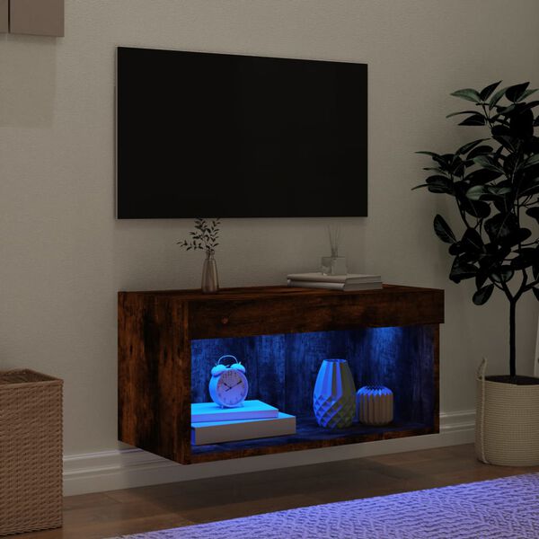 vidaXL TV Cabinet Smoked oak Engineered wood Medium TV Cabinet