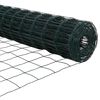 vidaXL Fence with Post Green 3.94 x 32.81 ft Steel
