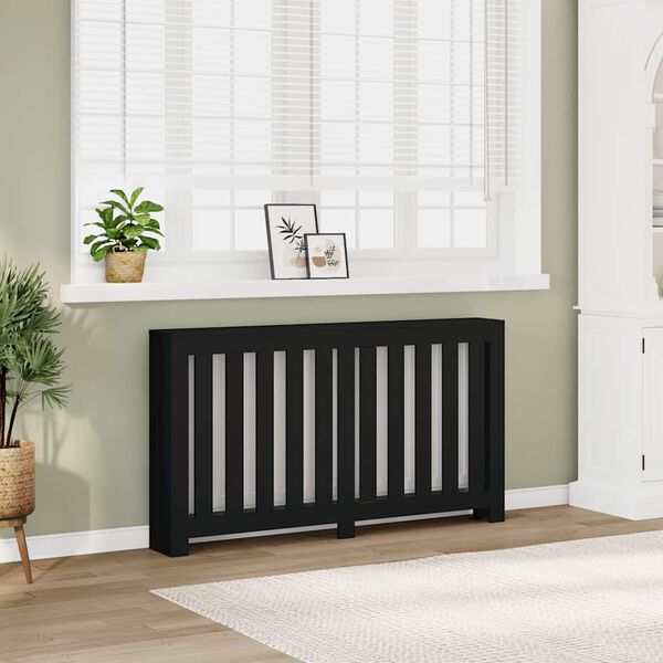 vidaXL Radiator Cover Black 58.7x7.9x32.3" Engineered Wood