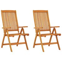 vidaXL Folding Patio Chairs 2 pcs Solid Wood Eucalyptus