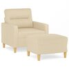 vidaXL Sofa Chair With Footstool Cream