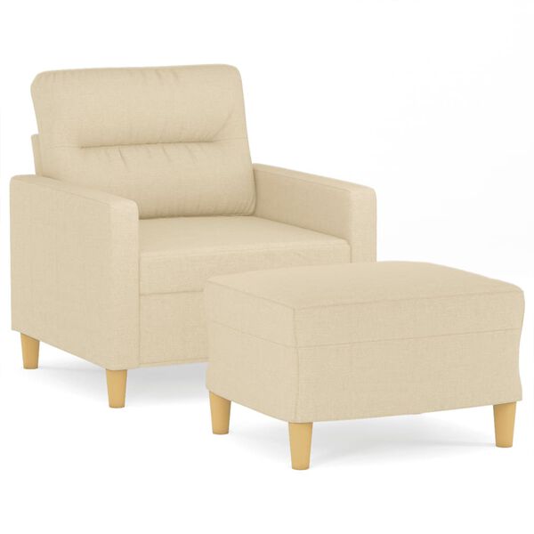 vidaXL Sofa Chair With Footstool Cream