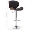 vidaXL Bar Chair Black Faux leather, chrome metal, bent wood Adjustable
