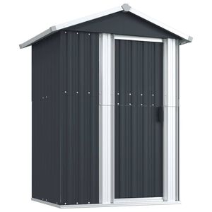 vidaXL Garden Shed Anthracite Galvanized Steel Medium Garden Shed