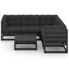 vidaXL Garden Lounge Set Black, Anthracite Solid pinewood, 100% polyester