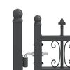 vidaXL Fence Gate with Spear Top Black 159.8"x 49.2" Powder-coated Steel