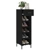 vidaXL Shoe Cabinet Black Engineered wood 11.8 in x 13.8 in x 41.3 in