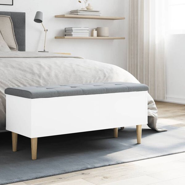 vidaXL Storage Bench White and Light Gray