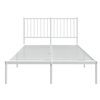 vidaXL Bed Frame White Powder-Coated Steel 47.2 x 74.8 in Bed Frame