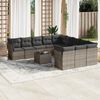 vidaXL Garden Sofa Set Grey Poly Rattan, Powder-Coated Steel, Tempered Glass