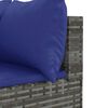 vidaXL Patio Lounge Set Gray PE rattan, powder-coated steel Medium