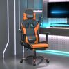 vidaXL Gaming Chair with Footrest Black and Orange Faux Leather
