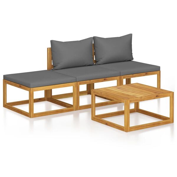 vidaXL Garden Lounge Set Dark grey, Acacia wood brown