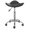 vidaXL Dining Chair Black Faux Leather, Chromed Steel Standard Swivel
