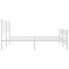 vidaXL Bed Frame White Steel Double bed size Bed Frame Rectangular